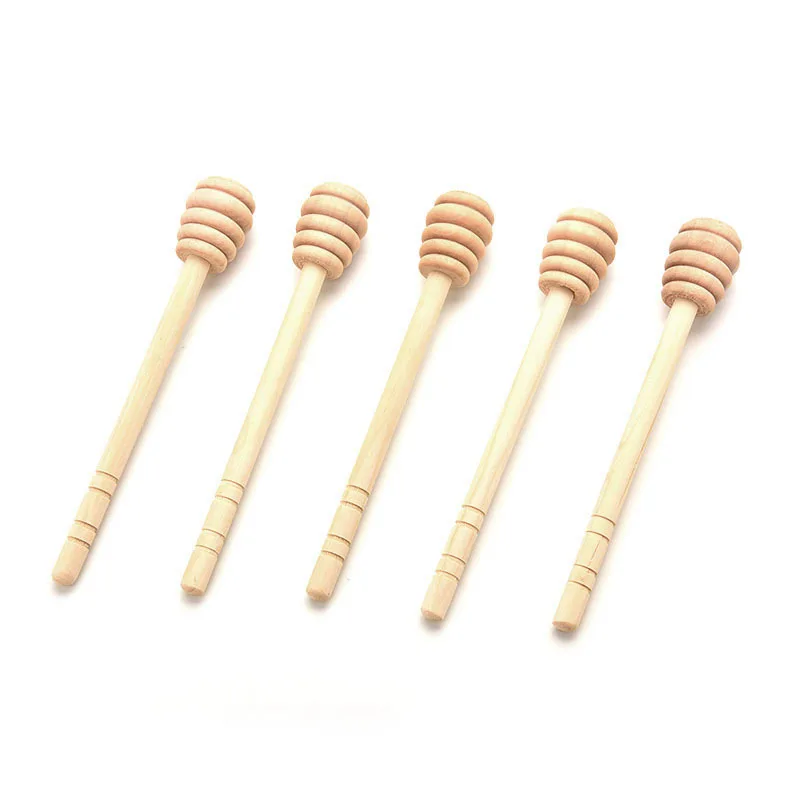 

1pcs Wooden Stirring Stick Rod Spoon Dip Drizzler Server Wooden Mini Bee Honey Dipper Stirrer Muddler 160mm Long