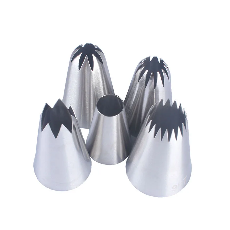 

5PCS Russian Drop Rose Icing Piping Nozzles Stainless Steel Flower Mouth Cream Pastry Tips Nozzles Bag Cake Decorating Tools