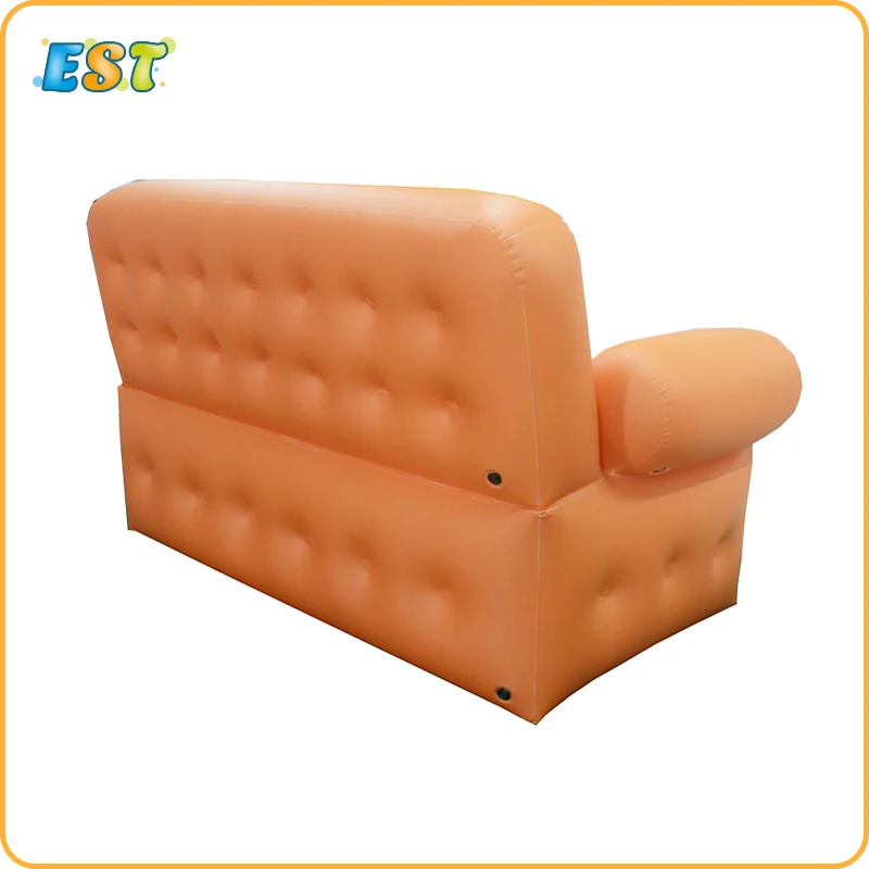 Большой надувной садовый диван-лежак с двухместной надувной кроватью, многофункциональный диван для кемпинга, надувной матрас, мебель для отдыха на открытом воздухе, оранжевый.