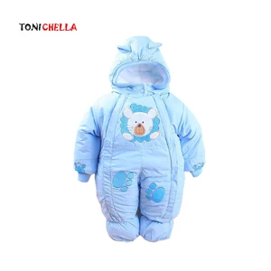 Зимняя и осенняя стильная детская одежда, комбинезон для новорожденных, Комбинезоны для младенцев с хлопковой подкладкой, флисовые комбинезоны с мультяшными животными, одежда T0751