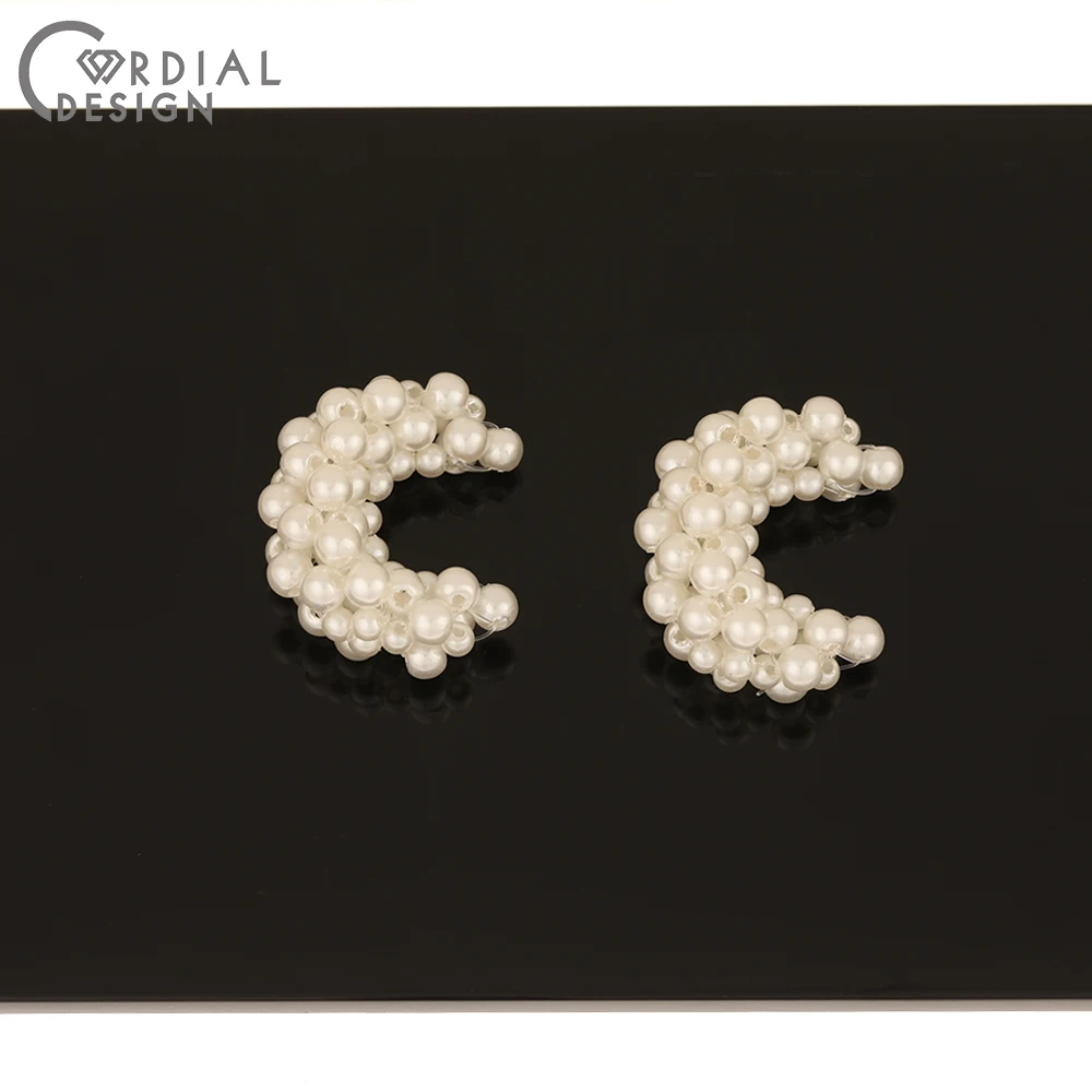 

Cordial Design 30Pcs 22*25MM Earrings Accessories/Hooks Shape/DIY /Hand Made/Imitation Pearl/Jewelry Findings & Components