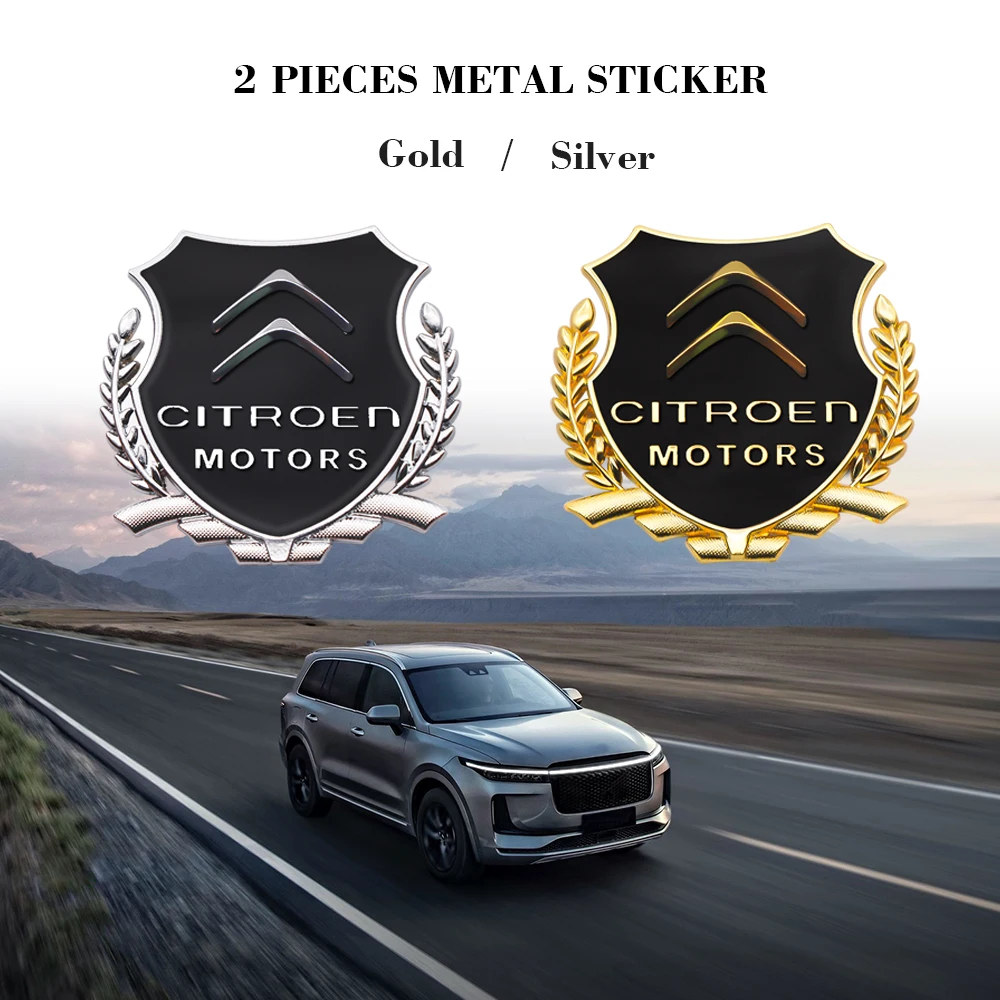 

2PCS 3D Metal Car Side Door Badge Emblems Stickers Car Decals For Citroen C4 C1 C5 C3 C6 C5 C8 DS C-ELYSEE VTS C4l Xantia DS3