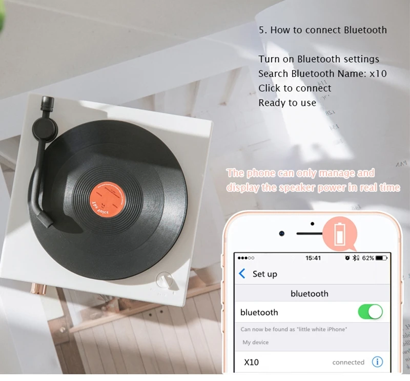 Креативный виниловый bluetooth-динамик, атомный Ретро проигрыватель, настольный беспроводной многофункциональный мини-стерео динамик