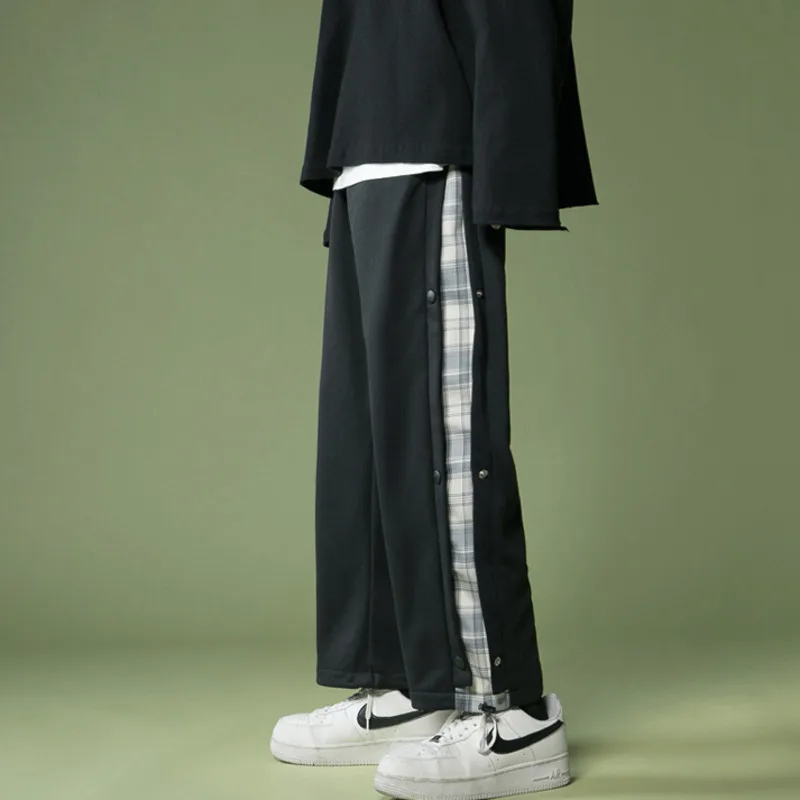 

Spring Plaid Pants Sweatpants Men's Fashion Retro Casual Pants Men Streetwear Korean Straight Leg Pants Mens Joggers Track Pants