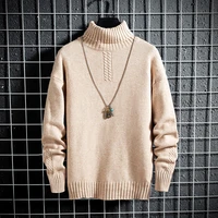 winter new mens turtleneck christmas sweaters knitted cashmere pullover men casual male sweater thicken warm knitwear