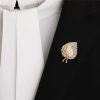 oe vintage maple leaf brooch women simple corsage enamel scarf buckle pearl pin clothes accessories