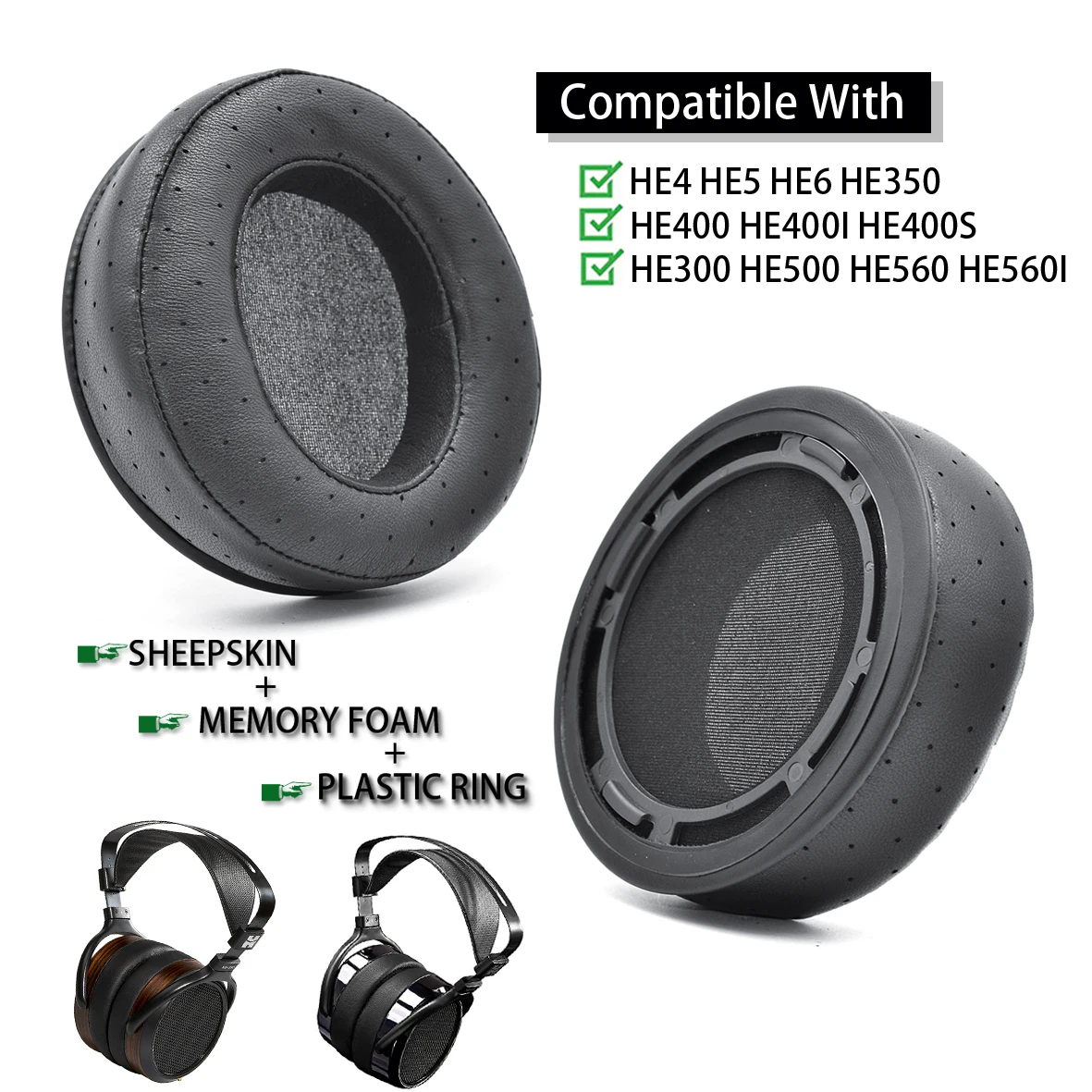 

Thicker Softer Cushion Ear Pads For HIFIMAN HE300 HE400 HE400i HE500 HE560, HE6 HE4 HE-5LE HE-5 HEADPHONES
