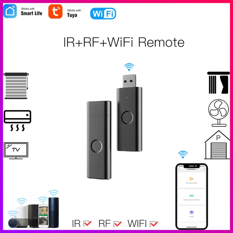 Умный пульт дистанционного управления Wi-Fi RF + IR Универсальный инфракрасный пульт дистанционного управления Умный дом Голосовое управление ...