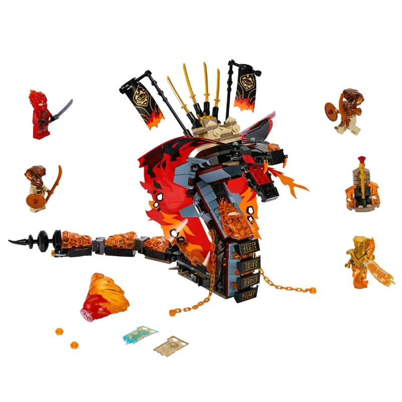 

New 2019 Ninjagoed Fire Fang Spinjitzu Building Blocks Set with Figures 70674 Bricks Movie Ninja Model Kids Toys for Children