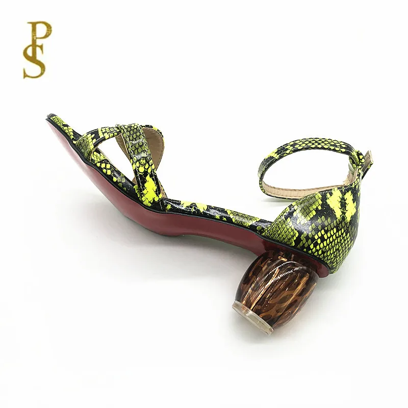 Женские босоножки с кристаллами Модные сандалии круглым носком Женская обувь на