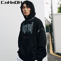 cnhnoh chic hiphop fashion pullover hoodie harajuku style cursive english printed hip hop hoodie couple loose hooded 9860