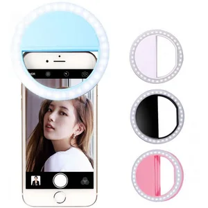 Usb Charging Selfie Ring Led Phone Light Lamp Mobile Phone Lens LED Sefie Lamp Ring Flash Lenses for