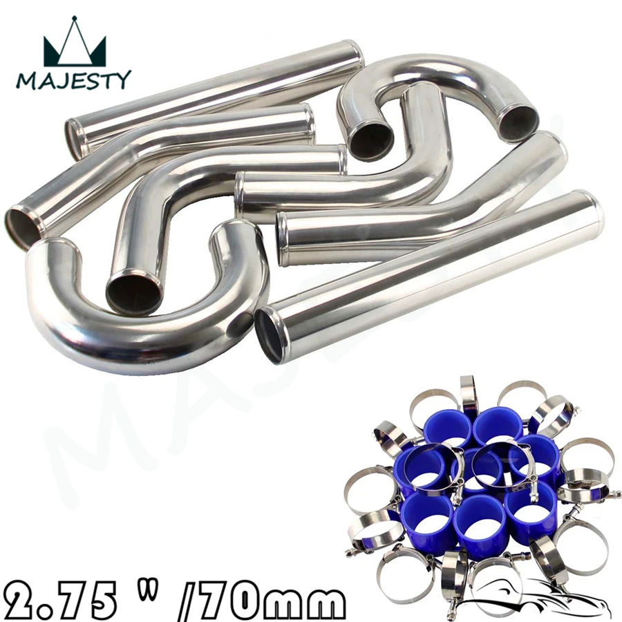 Труба турбо-интеркулера 2 75 дюйма труба из хромированного алюминия + желоба