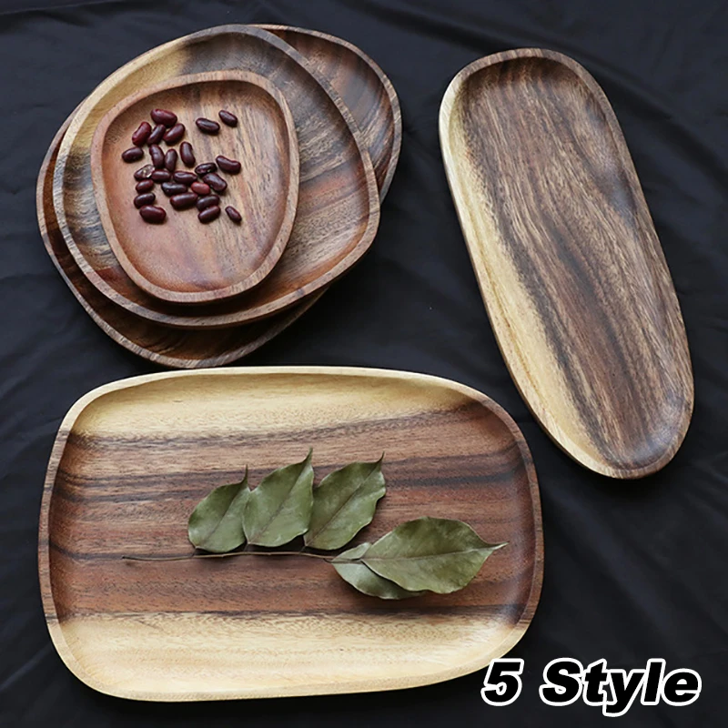 

1Pc Creative Lovesickness Wood Irregular Plate Home Fruit Dish Saucer Tea Dessert Display Tray