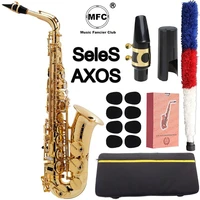 high quality brand mfc alto saxophone axos gold lacquer e flat alto sax axos with case mouthpiece reeds neck case