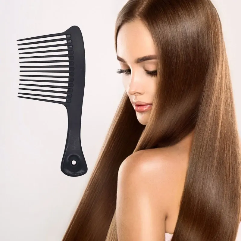 

1pc Large Wide Tooth Comb Hair Detangling Hairdressing Rake Comb Suitable For Salon Home Use Plastic Heat-resistant Tool Combs