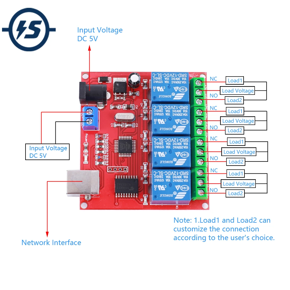 DC 12V 4Bit переключатель USB контроллер 4CH триггерный релейный модуль 4 канальный