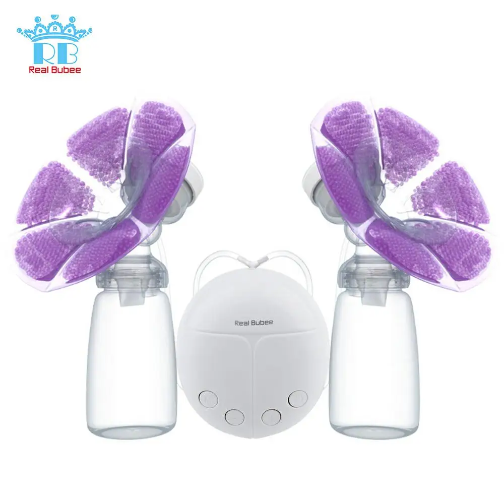 as the picture RealBubee Молокоотсос Мощный Умный USB Электрический без BPA Автоматический Массажный Молокоотсос с охлаждением и подогревом Для Кормления Ребенка - Цвет: as the picture
