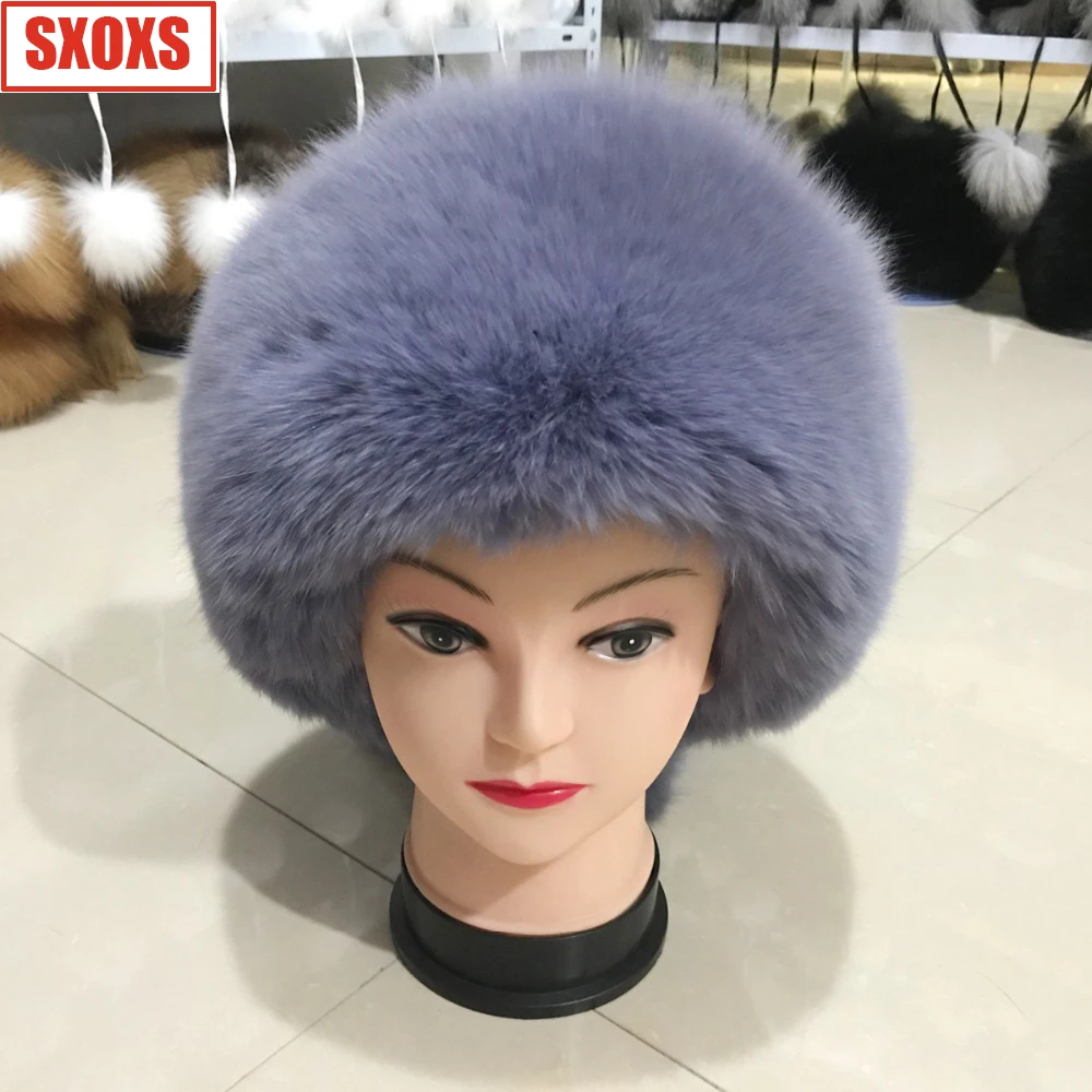 Женская шапка из 100% натурального Лисьего меха аксессуары для волос в русском