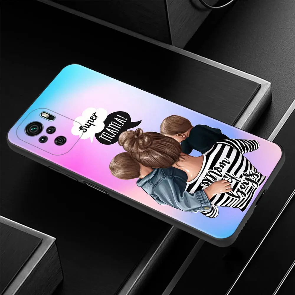 Super Mom Baby Girl Boy Soft Funda for Redmi K40 Plus 9A 9C 9T Coque Phone case For Redmi Note 10 Pro Max 9 9s 9t 8t 7 Cover