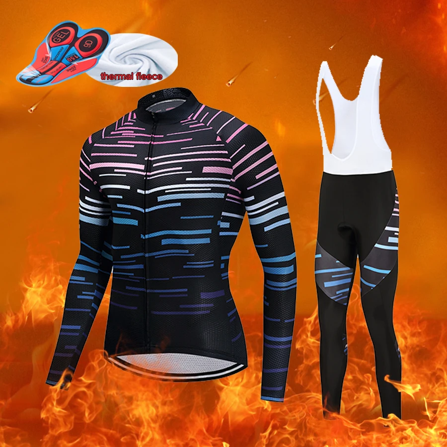 Зимний термальный флисовый велотренажер Мужской комплект pro team skinsuit комплект одежды для велосипеда mtb велосипедная одежда униформа наряд Одежда