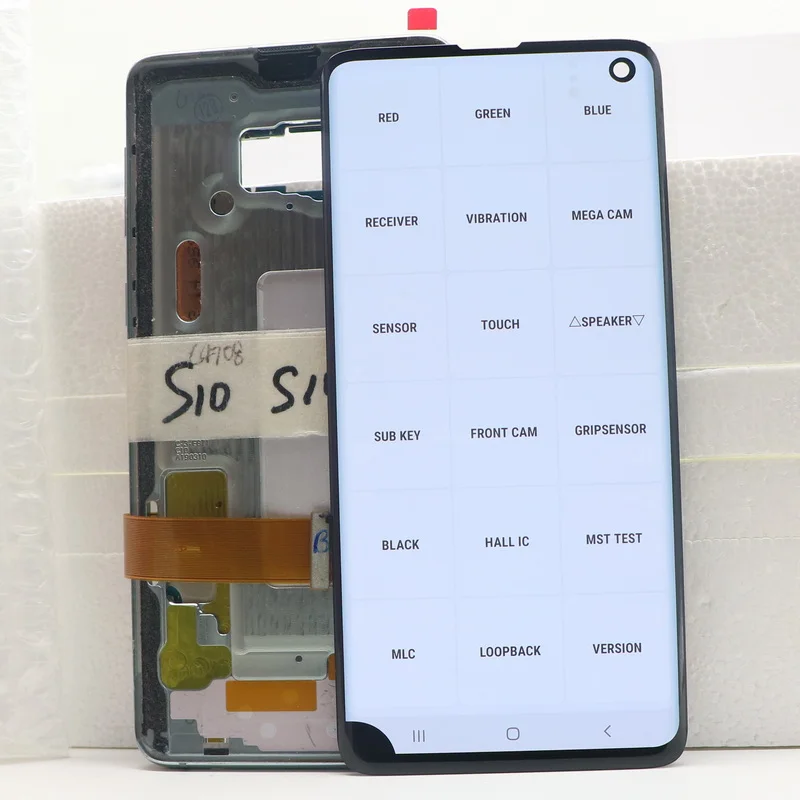 Najtaniej Oryginalny AMOLED S10 LCD Do Samsung S10 G973 SM-G9730 G973F SM-G973F/DS Wyświetlacz LCD I Ekran Dotykowy Digitizer Zgromadzenie