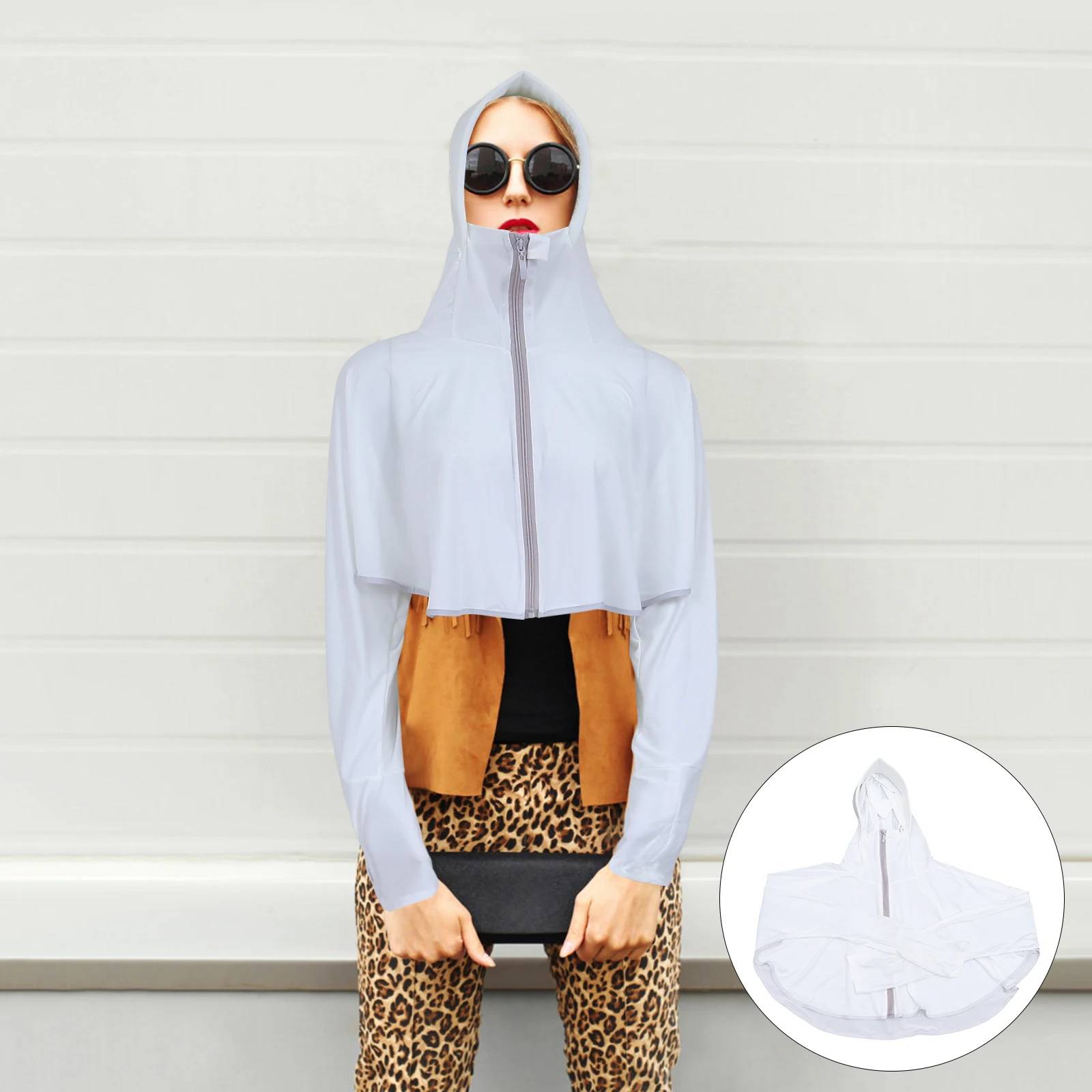 

1pc Summer Sun-Protective Clothing Stylish Hooded Loose Sun Protection Clothing