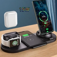 15W Wireless Charger for iPhone 12 11 11Pro XS Fast Wireless Charging Stand for Apple Watch