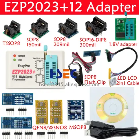Высокоскоростной USB-программатор EZP2023, оригинальный USB-программатор SPI EZP 100%, с поддержкой 24 25 93 95 EEPROM 25, с чипом флеш-BIOS, лучше, чем EZP2019