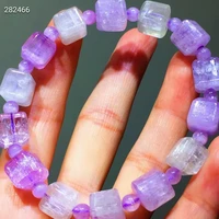 natural purple kunzite cat eye beads bracelet 10 4x10mm gemstone cube beads crystal women men rarest bracelet jewelry aaaaaa