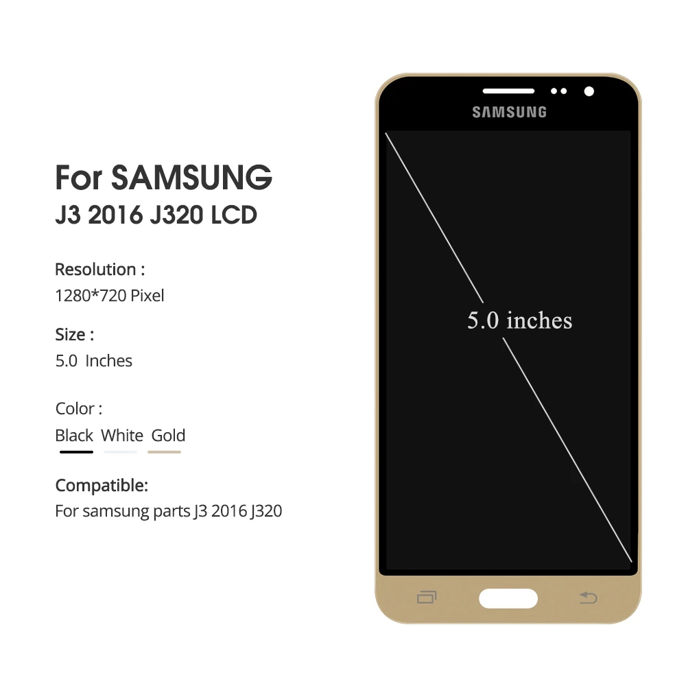 Сменный ЖК дисплей для Samsung Galaxy J3 2016 J320 J320F J320H с сенсорным экраном и дигитайзером в