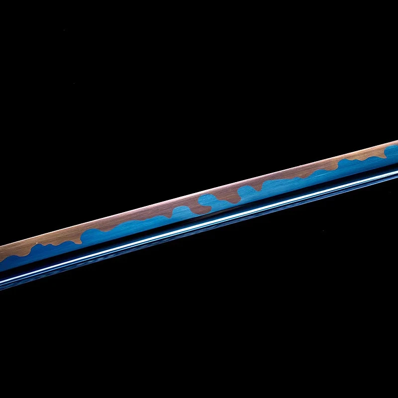 

Japanese Samurai Sword Real KATANA T10 steel with plating blue and white Full Tang Razor sharp Blade Battle Ready