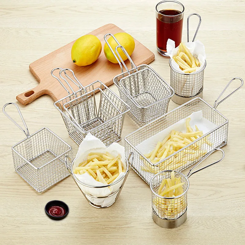 Фишки из нержавеющей стали глубокие корзины для жарки Презентация продуктов