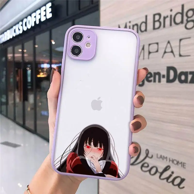 

Crazy Excitement Manga Kakegurui Phone Case Matte transparent For Purple iPhone 12 Mini 11 Pro XR XS Max 7 8 Plus X Back Cover