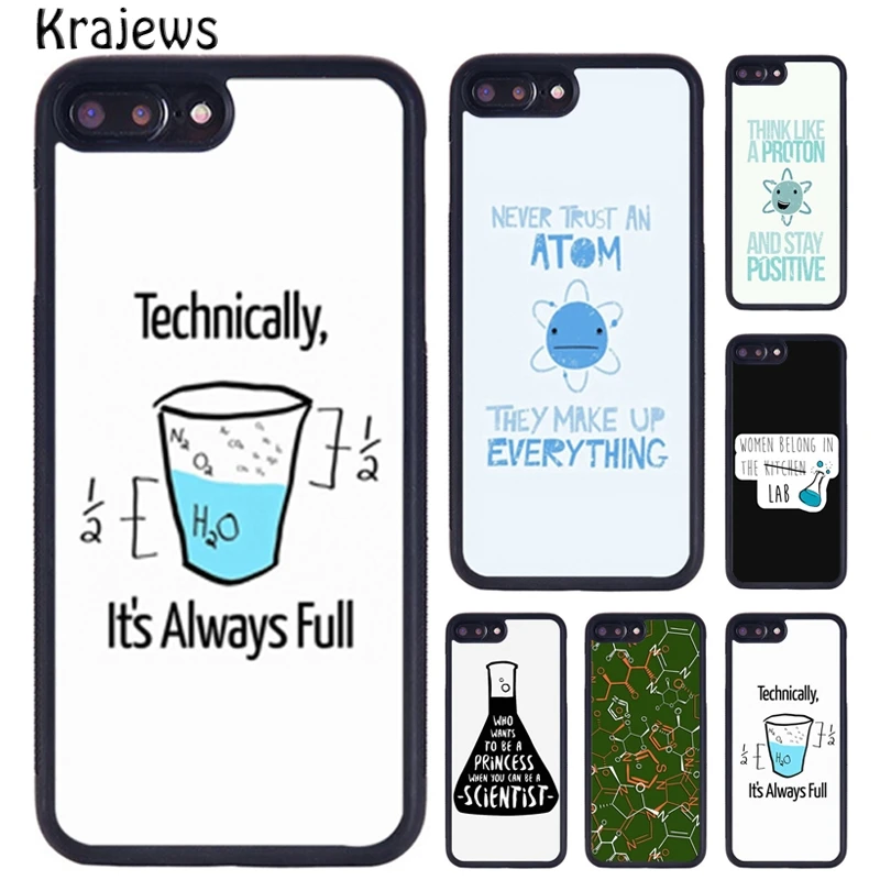 Резиновый чехол krajew Atom для телефона iPhone X XR XS 11 12 Pro MAX 5 6 6S 7 8 Plus Samsung Galaxy S7 S8 S9