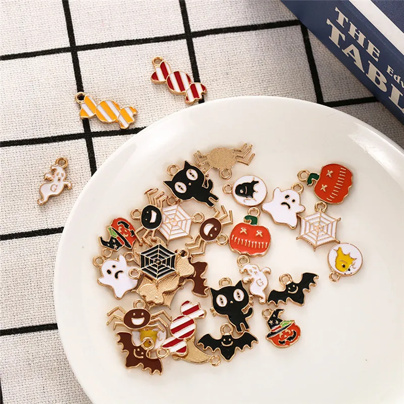 Эмалированные шармы для Хэллоуина 30 дюймов смешанные конфеты призрак тыква