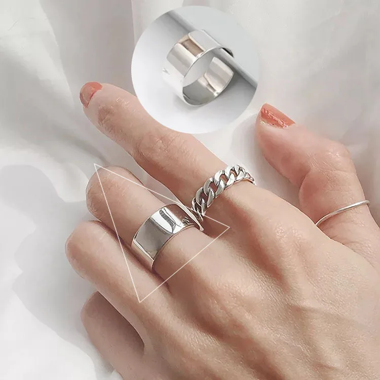 Мужское серебряное кольцо S925 пробы корейское простое Открытое из тайского