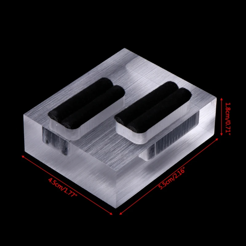 

1 Pc Mini Clear Acrylic Double Rings Display Stand Jewelry Store Showcase Holder Organizer Small Rings Storage Case