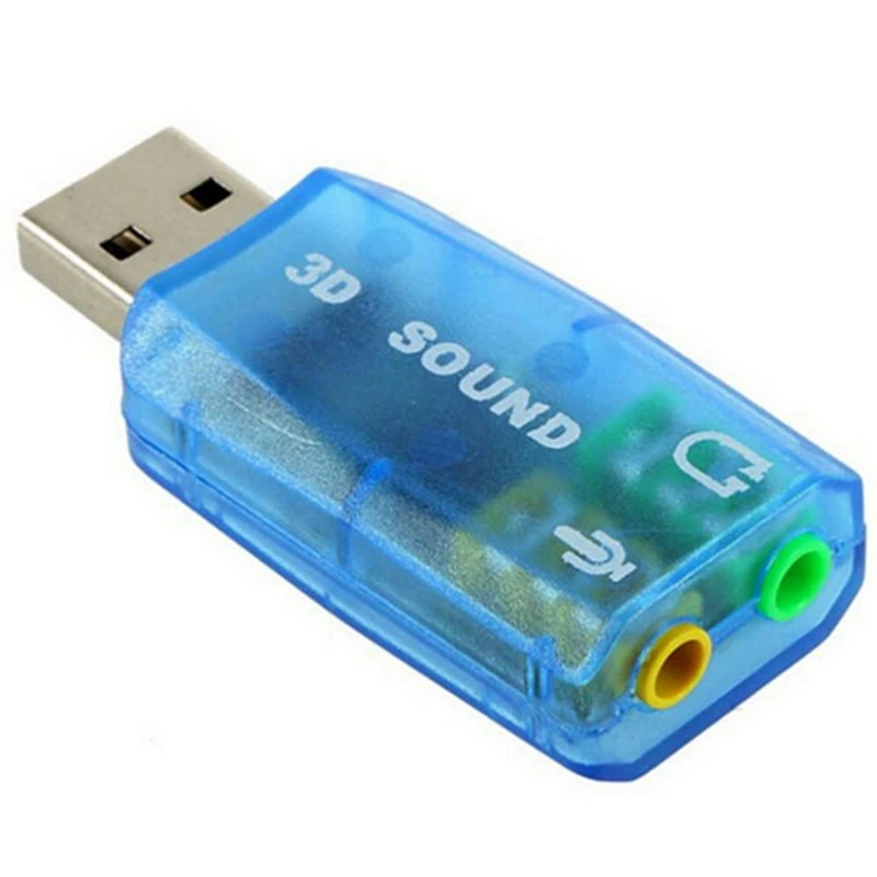 Аудио адаптер Звуковая карта 5,1 USB 3,5 мм Микрофон Разъем для наушников внешний стерео динамик для ноутбука ПК компьютер - Цвет: BL