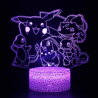 pokemon series pikachu 3d light creative led visual light valentines day gift bedside night light birthday gift childrens toys