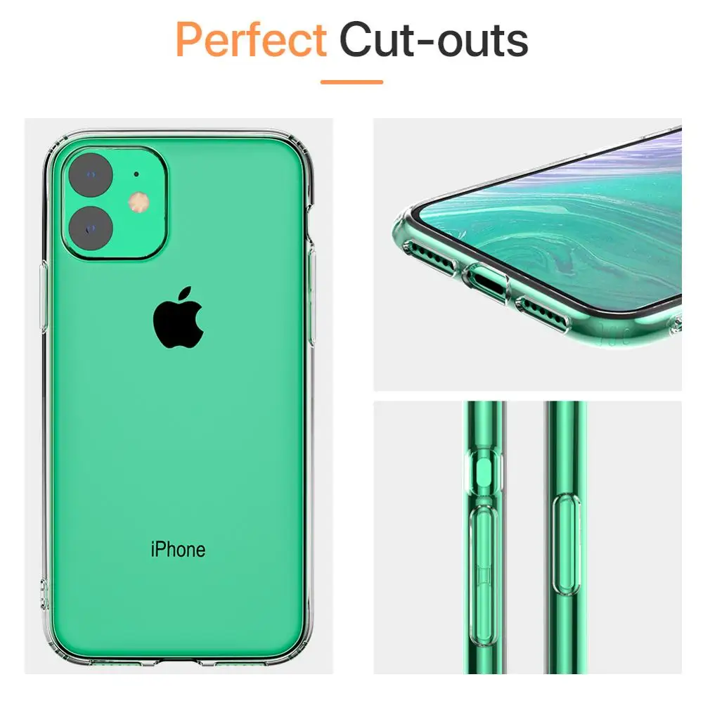 500 шт. защитный чехол для всего тела, совместимый с Apple iPhone 11 Противоскользящий ТПУ ультра толстый прозрачный чехол для iPhone 6,1''