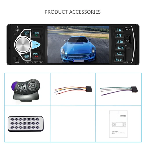 Автомагнитола Camecho 1 Din 4 дюйма Bluetooth FM MP3 с поддержкой камеры заднего вида и пульта