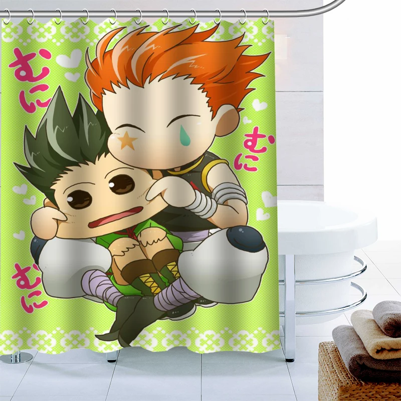 

New Hunter x Hunter Anime Shower Curtain Polyester Fabric High Defintion Print Bathroom Curtain Waterproof 12 Hook Bath Curtain