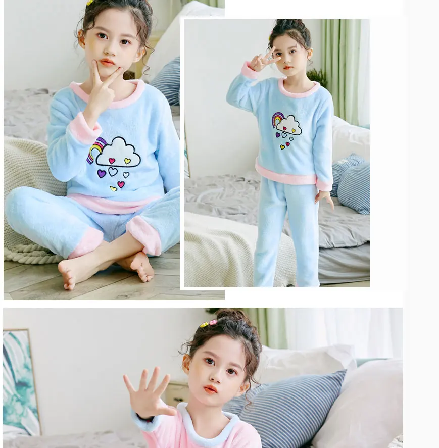 Осенне-зимний детский фланелевый банный халат со звёздочками, домашний серый комплект из двух предметов для мальчиков и девочек из кораллового флиса