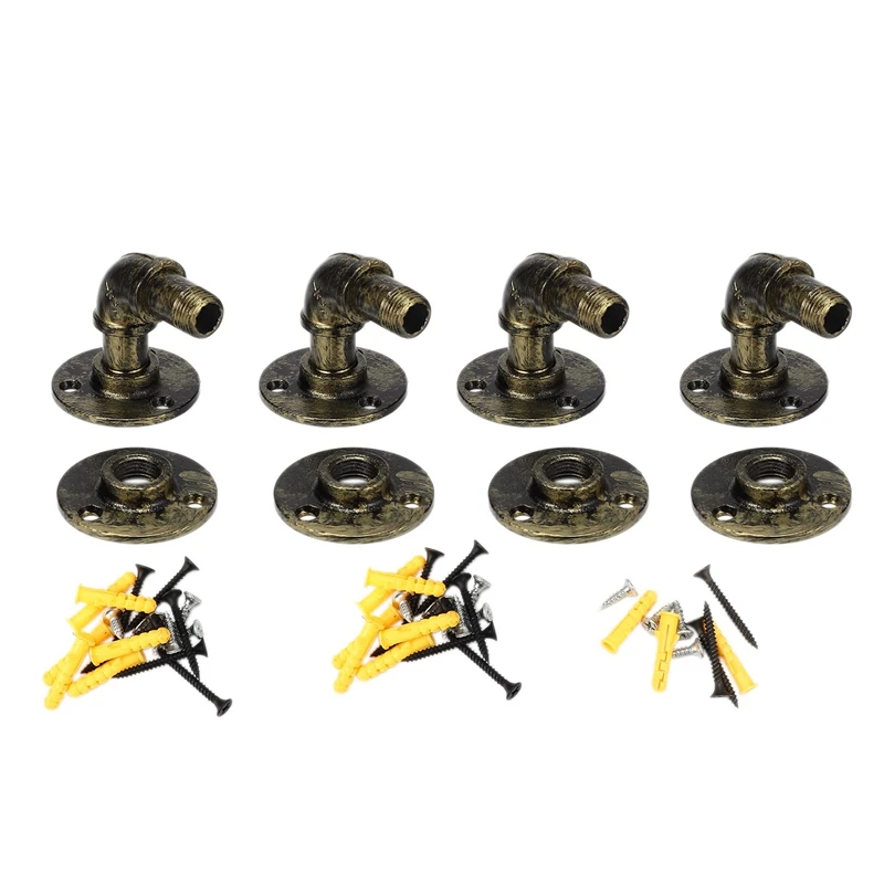 Трубные полки кронштейны 4 Pack промышленные железные трубы стеллажи настенные DIY