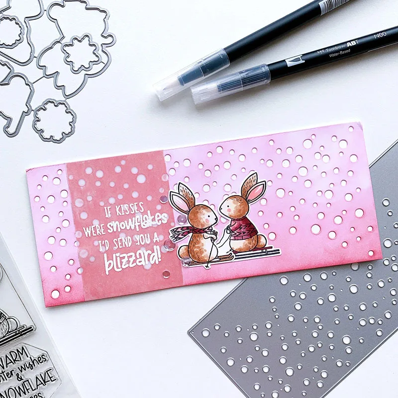

metal cutting dies cut die Snow dot hollow frame encils dies