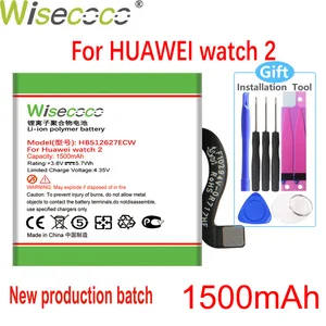 WISECOCO высокой емкости новые HB512627ECW батарея для HUAWEI часы 2 LEO-B09 Watch2 SmartWatch батарея + подарок инструменты + номер для отслеживания