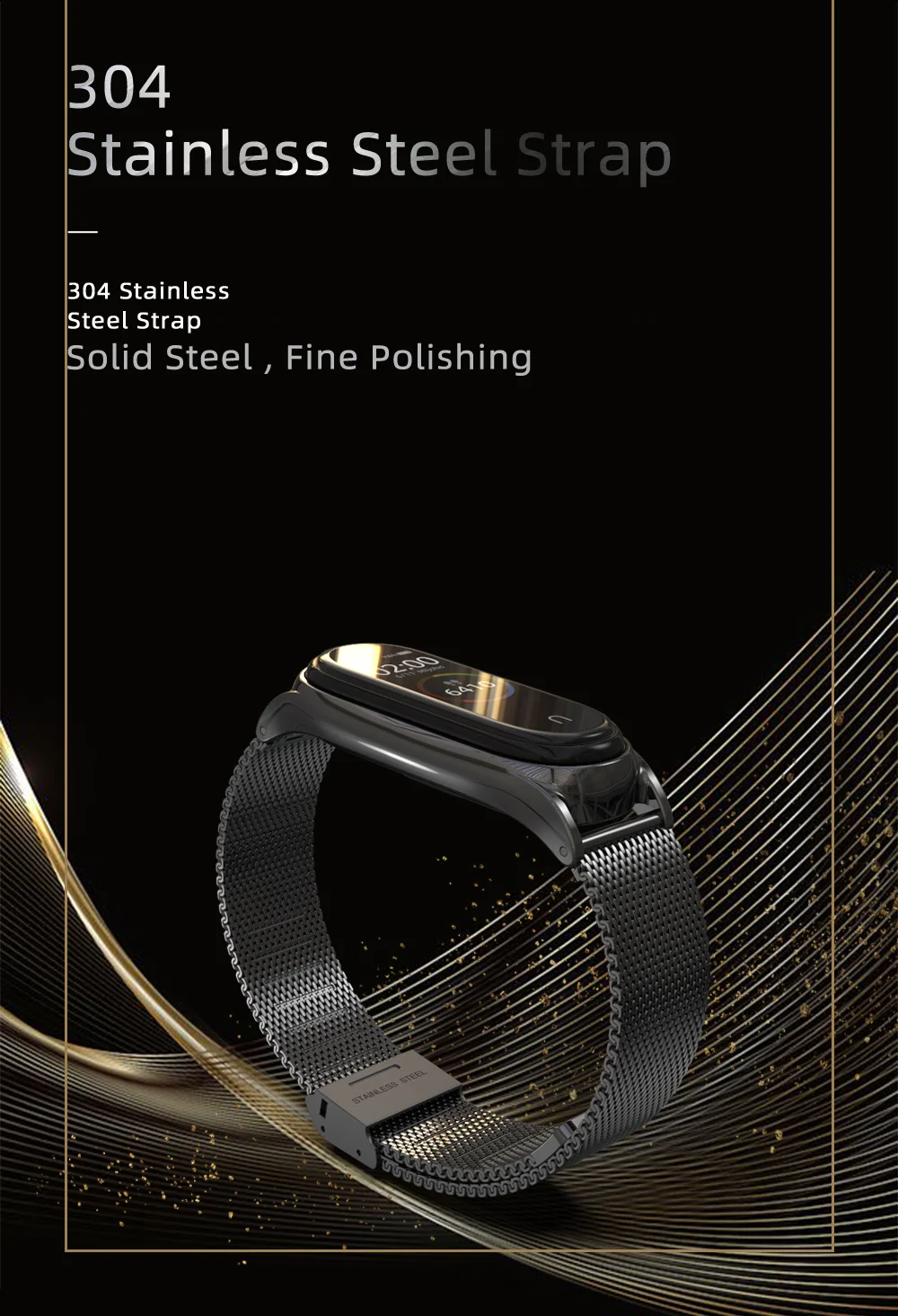 Браслет на запястье для xiaomi mi band 3, 4, металлический ремешок из нержавеющей стали, mi band 4, 3, браслеты, Сменные аксессуары