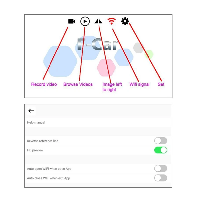 

Car Left and Right Side View Camera USB Wifi Wireless Waterproof 720P HD for IOS Android Phone Front View Camera