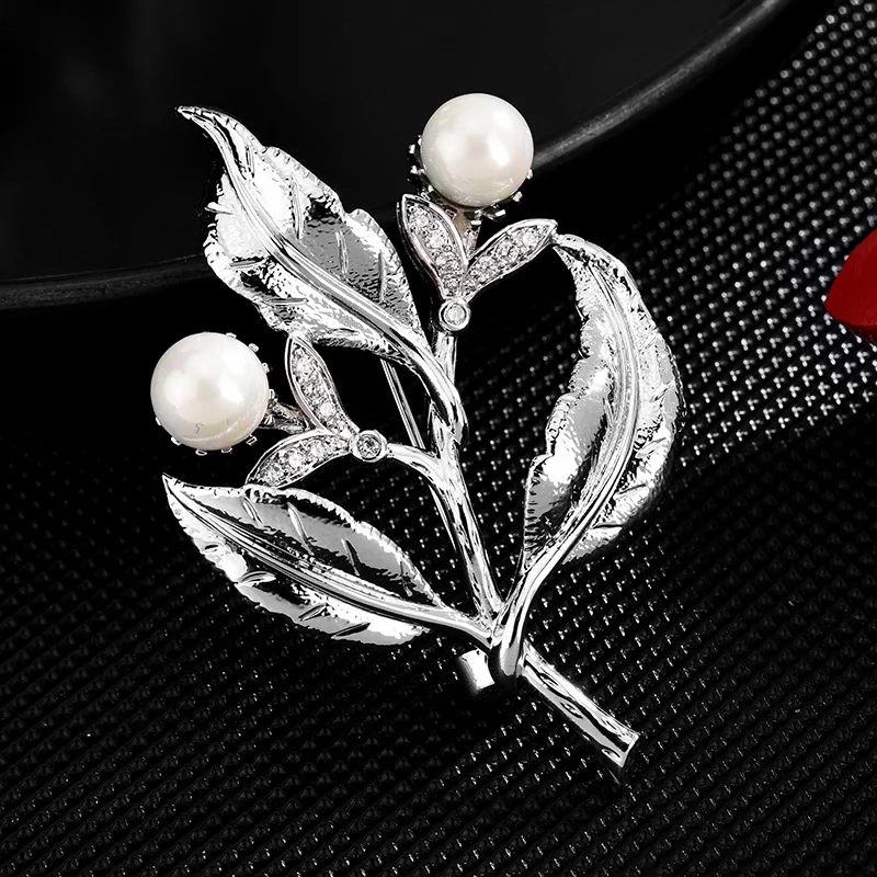 Плохой парень брошь в китайском стиле с фианитами виде ветки дерева булавка для